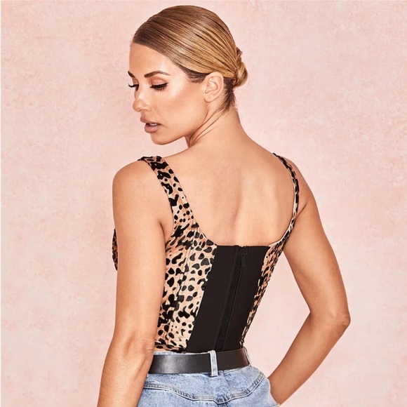 House Of CB ‘Jacqueline’ Leopard Print Devore Corset NWOT - Picture 10 of 16